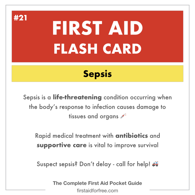 First Aid Flashcard 21 Sepsis Definition First Aid for Free