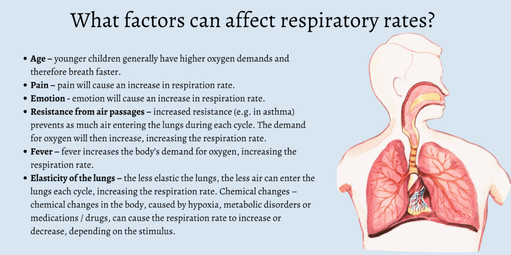 What factors can affect respiratory rates