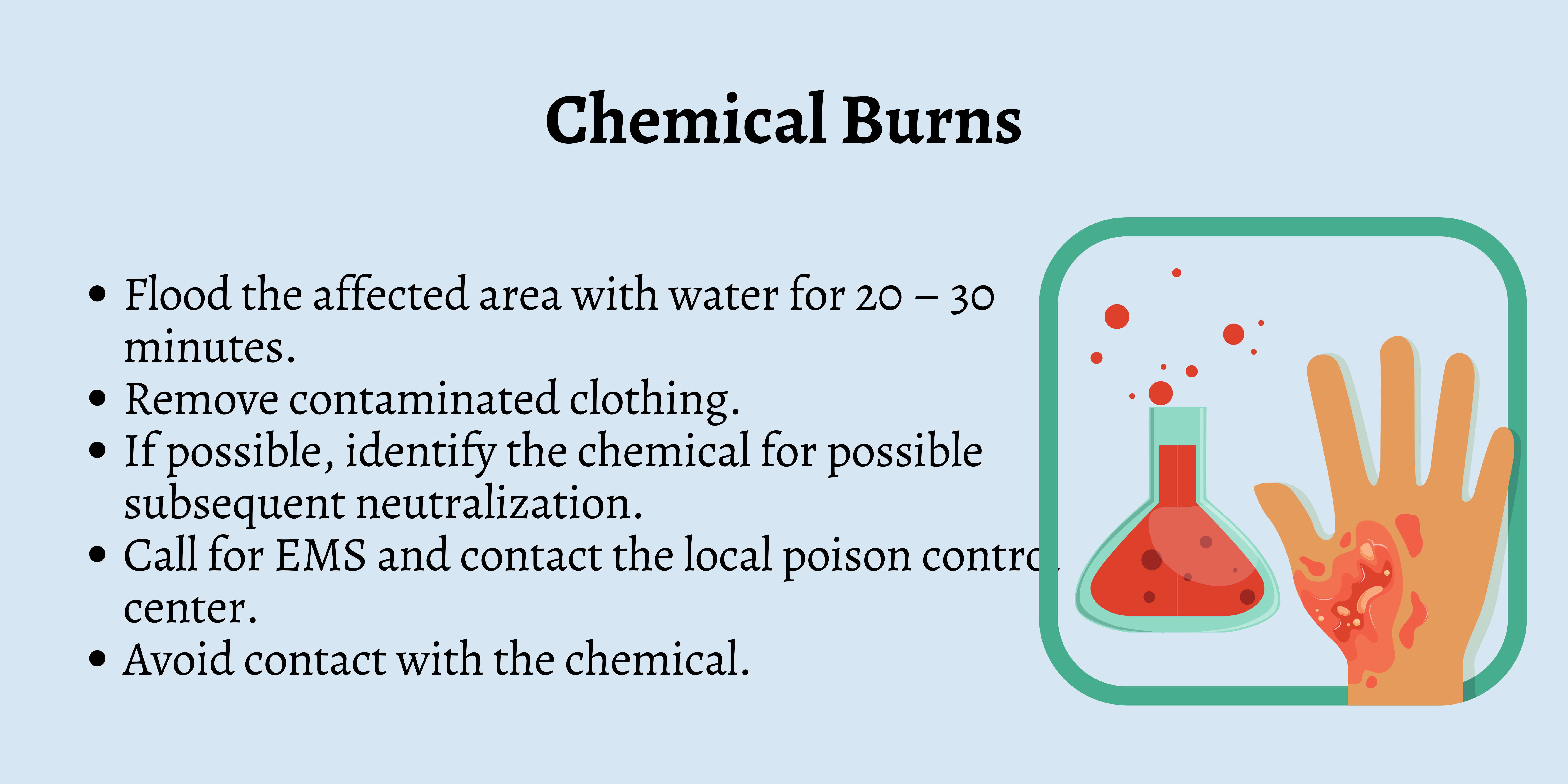 chemical burn first aid