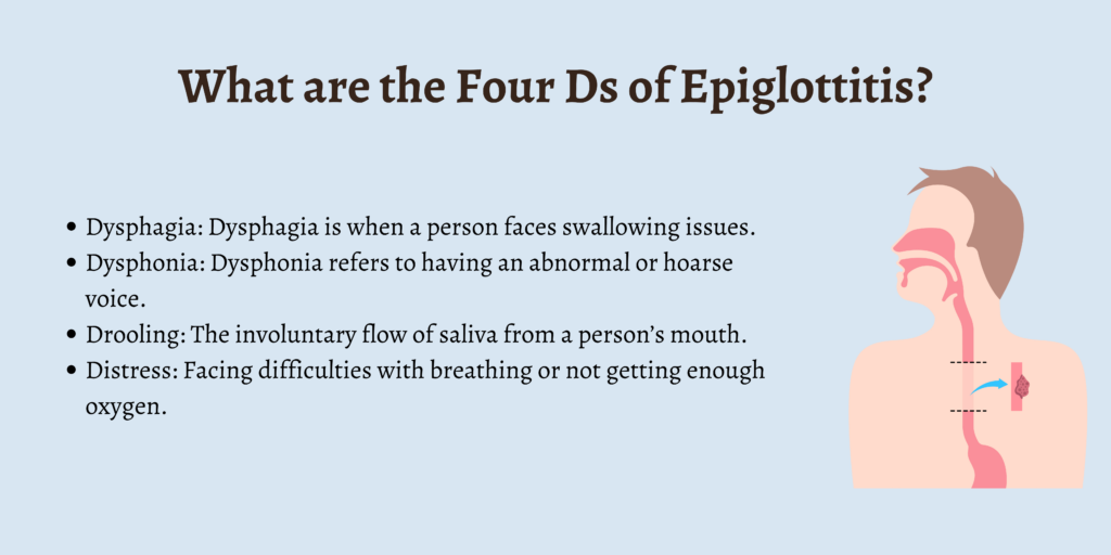 What are the Four Ds of Epiglottitis